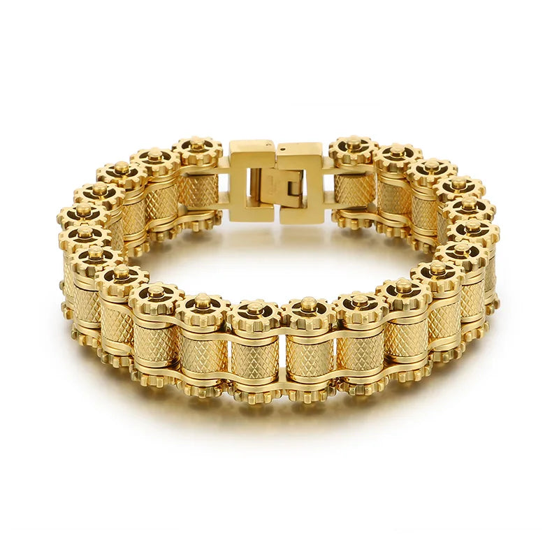 KALEN Men Vintage Multiple Colors Stainless Steel Biker Chain Bracelet