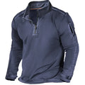 2025 Vintage Style Trendy Cropped Pullover Men Outdoor Hiking Gym Pullover Men Long Sleeve Men Zipper Pullover