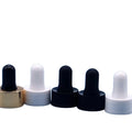 Smooth Black and White Silicone Ring with Screw Cap Plastic Colored Dropper Tops
