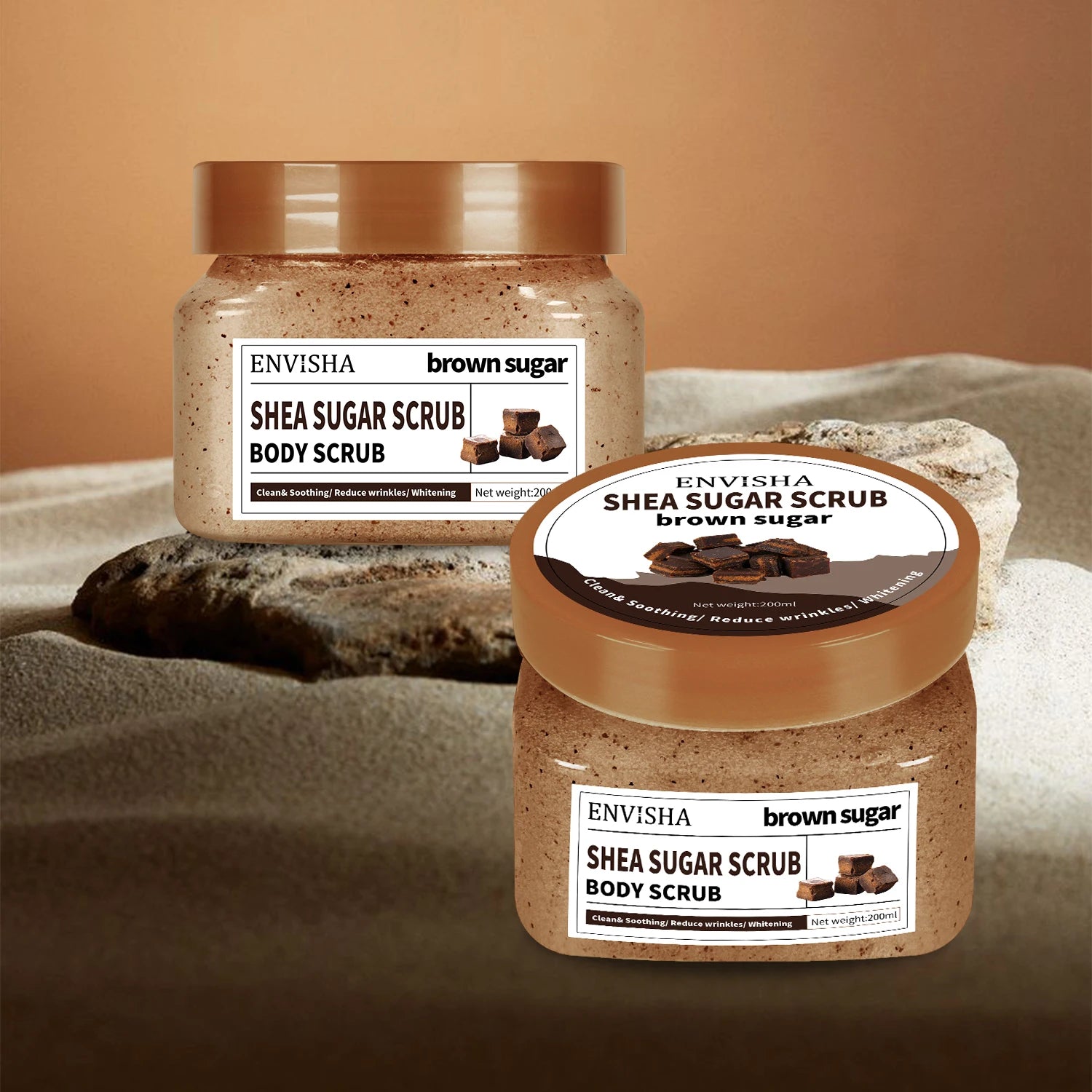 Organic Herbal Brown Sugar Exfoliating Scrub for Face Foot & Body-Unisex