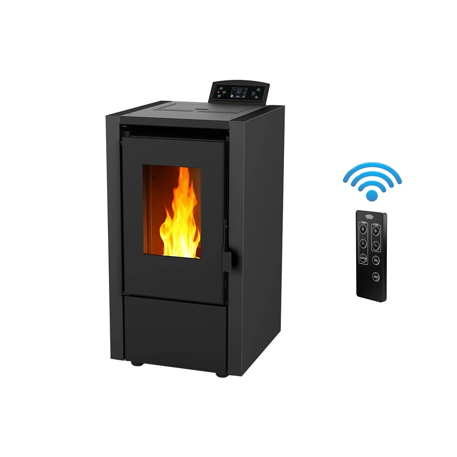 KM0602C Freestanding Modern Smokefree Remote Temperature Control Pellet Heaters Biomass Pellet Stoves Heating Fireplace