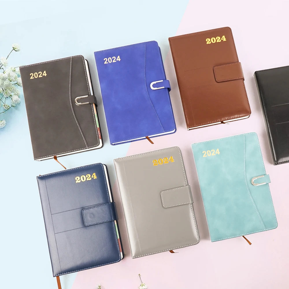 Customize Planner Promotional Notebook A5 Business Aesthetic Linen Journals Planner PU Leather Hardcover Notebooks for Students