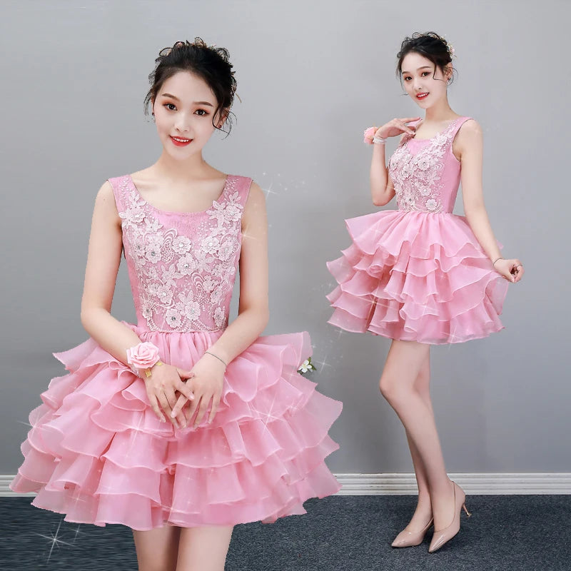 2024 Women's Pettiskirt Short Performance Host Birthday Banquet Evening Dress