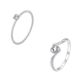 Qings Fashion Design Jewelry 925 Sterling Silver Moissanite Rings Fine Jewelry Making Ring for Woman Wholesale Love Beaded Rings