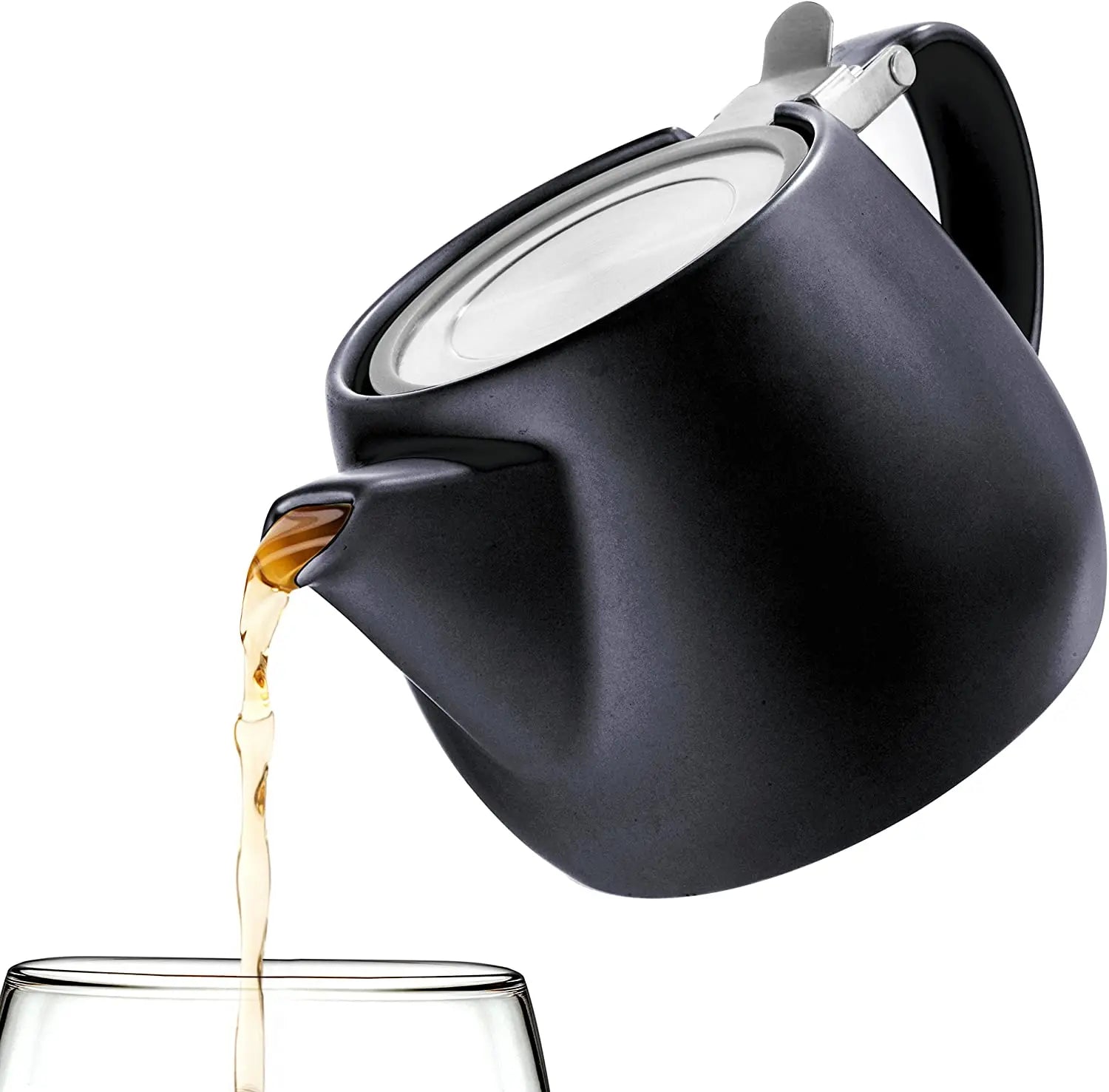 18-Ounce 600ml Small Loose Tea Coffee Porcelain Teapot Portable Ceramic Teapot With Removable Stainless Steel Infuser