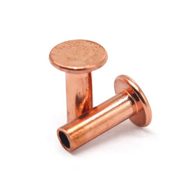 Factory Cheap Price Red Copper Flat Head Semi-Tubular Rivets ISO Standard Customizable