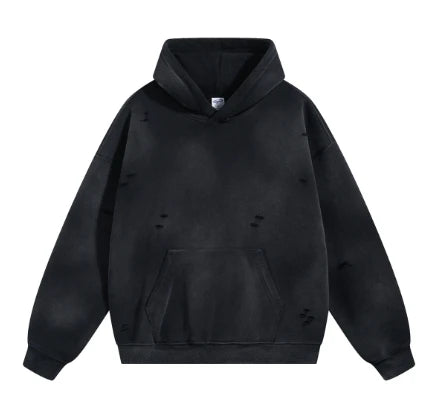 Fashion Design Custom Men's Oversized Pullover Cotton Fleece Hooded Collar Acid Wash Hoodie Long Sleeve Sports Jogger