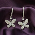 Fashion Designs New Model Earrings 925 Sterling Silver Gold Plated  Zircon butterfly Dangle Earring Women
