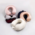 100% Mulberry Silk U Pillow 19 Momme Real Silk Anti Wrinkle Portable Memory Foam & Organic U Neck Pillow Travel Pillow Case