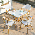 Outside French Bistro Rattan Table and Chairs Outside Patio Garden French Restaurant Table and Chairs