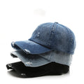 Custom Distressed Jean Washed Custom Denim Dad Hat Custom Embroidery logo
