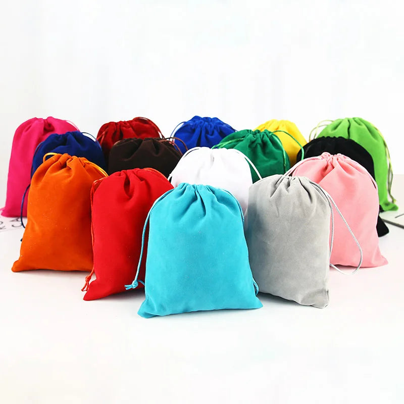 Custom Logo Velvet Bags Drawstrings Packing for Dust Bag Velvet Pouch Perfume Earring Pouch Bags for Jewelry