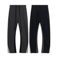 Casual Flared Jogger Track Pants Patchwork Elastic Waistband Mens Stacked Flare Sweatpants for Men