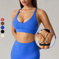 New Quick Dry Sportswear Sexy Backless High Impact Running Bra Workout Wide Shoulder Straps Push up Sports Bra