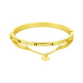 AA00321 Women Heart Bangle Digital Tassel Metal Love Heart Roman Bracelet for Women Jewelry Gift