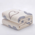 Home Decorative Love Design OEKO-TEX Certified 130x160cm Eco-friendly Polyester Cotton Knitted Throw Blanket