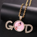 New Fashion Hip Hop 2-Letter Personalized Photo Frame Pendant Collection Commemorative Photo Exquisite Necklace