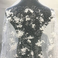 Factory Manufacturer 3D Lace Fabric Beaded White Bridal Tulle Lace Fabric High-end Embroidery