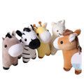 Cute Soft Zoo Stuffed Animal Toy Keychain Horse Plush Key Chains Giraffe Plush Doll Keyring Alpaca Donkey Zebra Plushie Keychain