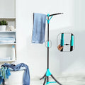 Multifunction Folding Clothes Hangers Floor Balcony Umbrella 2 Tier Standing Clothes Drying Rack and Have 24 Clip