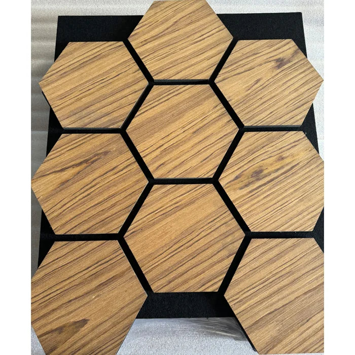 Home Decoration Modern Design Light Oak Wood Sound Absorbing Panel Wooden Hexagon Slat Acoustic Panel Wall Boards