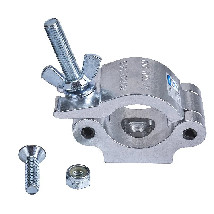 50mm Width Silver 2 Inch Aluminum Heavy Duty Half Coupler Truss Clamp Fit for (38- 52)mm Stage Light Clamps and Dj Lights Clamp