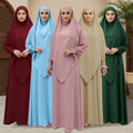 Islamic Multicolor CEY Plain Modesty Long Payer Dress Hoddie Simple Muslim Women Daily Clothes Abaya Two Layers Khimar MegaBDM