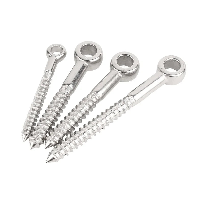 316 Stainless Steel Metric Eye Screw Self Tapping Thread Direct Hanging M10 Hoop Ring Corrosion Resistant Class 4.8 45mm LD-56