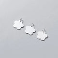 Sterling Silver Flat Flower Charm S925 Silver Shiny Disc Flower Charms for Jewelry Making Supplies 9.5mm