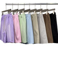 Customizable Men's Old Loose Edge Drawstring Shorts Large Size Bermuda Prints 100% Cotton Mid Waist Woven