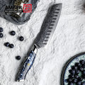 Amber Wholesale VG10 Kitchen Knives 7inch Santoku Knife 67 Layers Damascus Steel Knives with Resin Handle