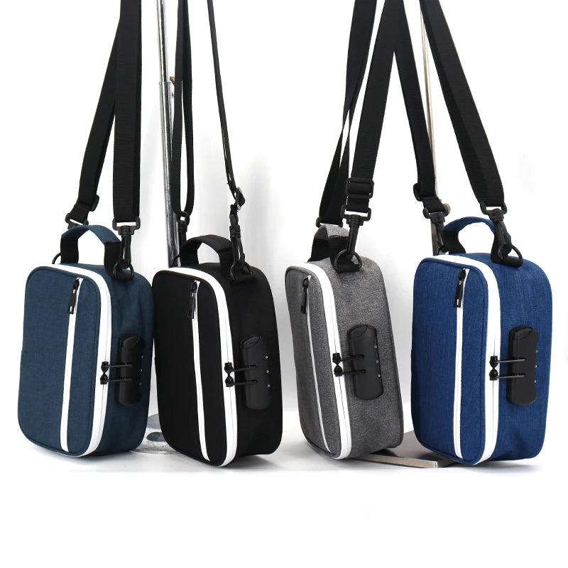 Shoulder Strap Crossbody Foam Humidor Smell Proof case with Combination Smell Proof  Carry Bag Stash case