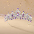 New Popular Customized Lilac Purple Gemstones Bridal Wedding Crown Tiara