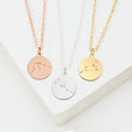 Fashion Friendship Necklace Custom Engraved Stars Zodiac Sign Elegant Dainty Gold 12 Zodiac Necklace Women Birthday Jewelry