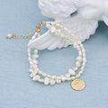 Hip Hop Freshwater Pearl Beaded Bracelet Statement 14k Gold Plated Paper Clip Chain Baroque Pearl Charm Bracelet