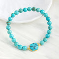 New Cute Simple Style Women's Jewelry 6mm Natural Stone Beads Elastic BraceletWire Wrap Square Stone Charm Bracelet