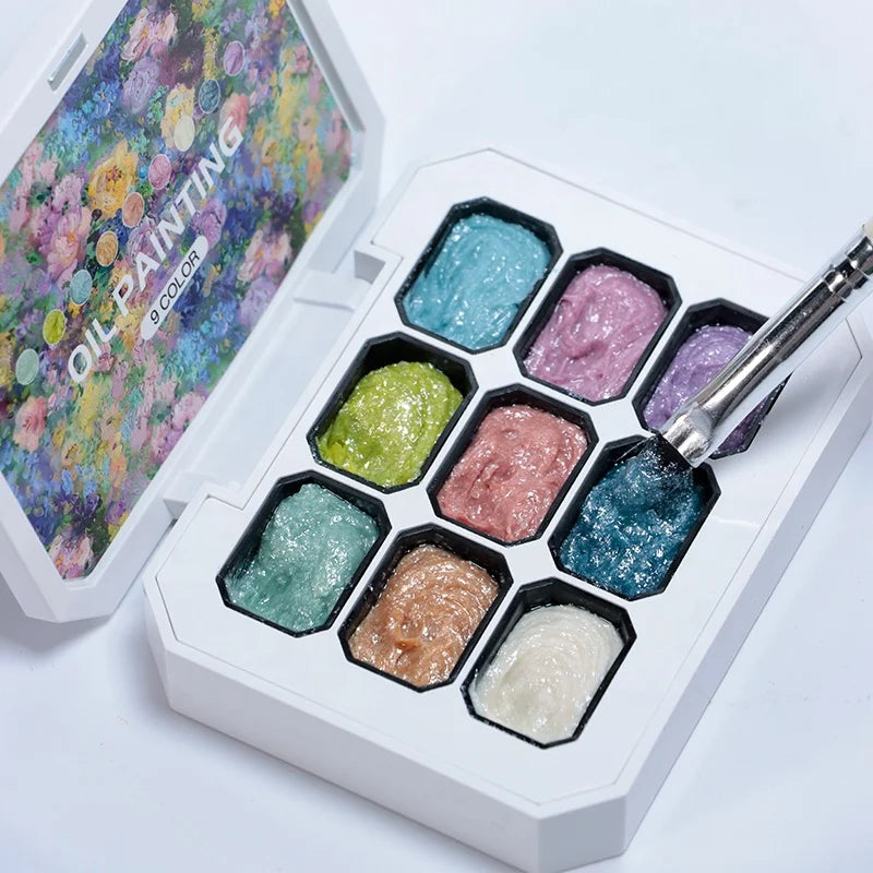 Vinimay 9 Grid Semi Solid Cream Gel Palette Nail Art DIY Oil Painting Gel Custom Private Label Nail Paint Gel Polish