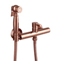 Modern Rose Gold Wall-Mounted Hotel Toilet Bidet Kit with Brass Sprayer and High Pressure Sprayer