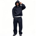 Heavyweight 1000gsm Cotton Hoodie Set | Custom Oversized Jogger Tracksuit | Breathable Men's Thick Hoodies Suit