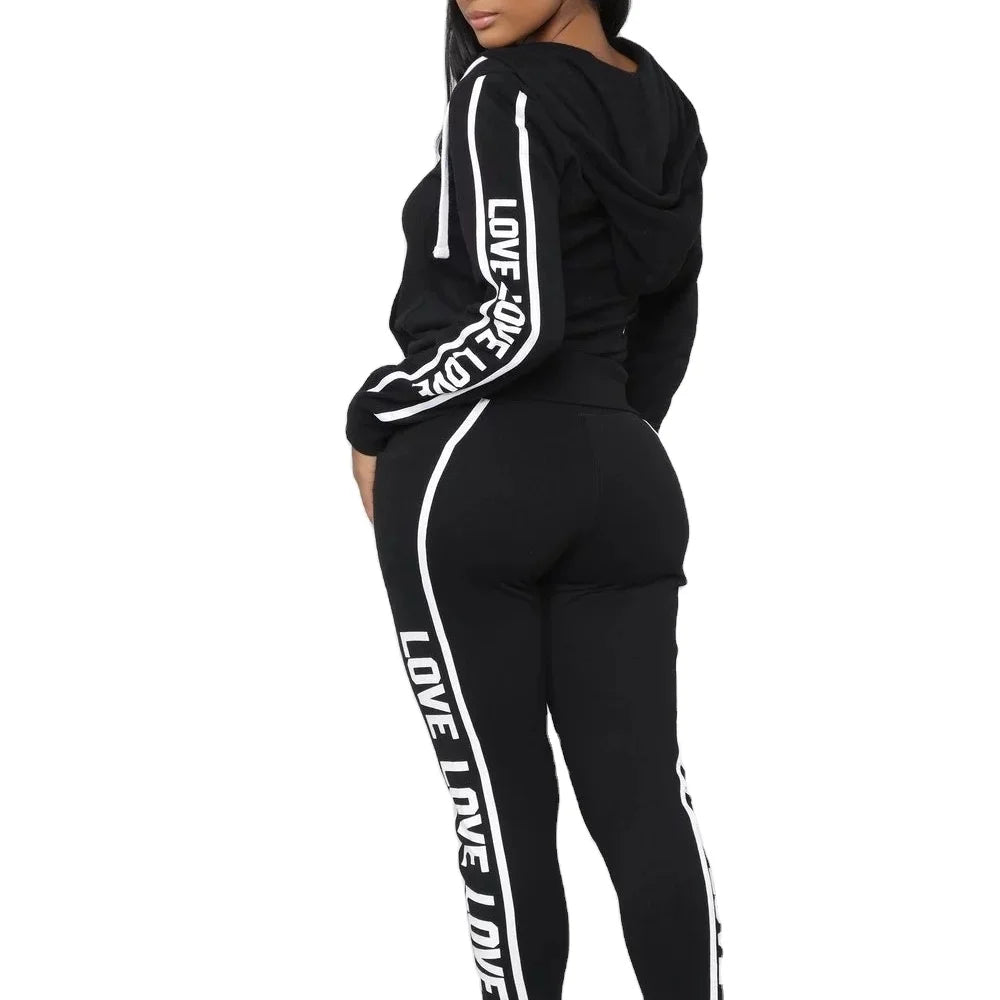 Yali Customized Plus Size Cotton 2piece Set Women Sweatsuit Embroideryblank Print logo Women Tracksuit