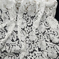 White Floral Guipure Bridal Party Lace Fabric