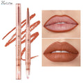 Private Logo Double Head Smooth Matte Lipstick Lip Contour Pen Rotary  Lip Liner with Brush