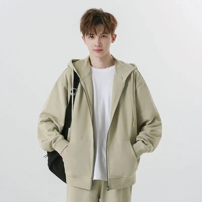 Custom Logo High Quality Cotton Blank 330gsm Hoodie Fleece Heavyweight Oversized Drop Shoulder Zip up Hoodies