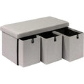 Folding Storage Ottoman Pouf Living Room Furniture Sets for Saving Space