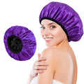 QINGYAN Women's Luxury Shower Cap Reusable Waterproof Bath Cap with Soft Comfortable Hair Protection for Daily Use