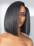 Ready to Ship Virgin Human Hair Lace Front Bob Wig Transparent Glueless Virgin Curly Cut Bob Wigs For Black Women