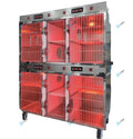 Pujia Animal Cage Veterinary Cage Stainless Steel Oxygen Chamber Cage Infrared Lamps Heating Cage Banks for Veterinary Clinics