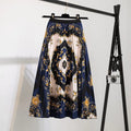 Fashion Print Women Elegant Skirt High Waist Pleated Midi Dress New Lady Spring Summer A-Line Skirts