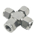 304 SS Ferrule Cross Pneumatic Ferrule Cross Union 1/4 3/8 1/2 Stainless Steel Double Ferrule Cross