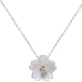 Factory Wholesale  Silver Plated Cherry Blossom Necklaces for Women Fashion Lady Festival Gift Silver Jewelry